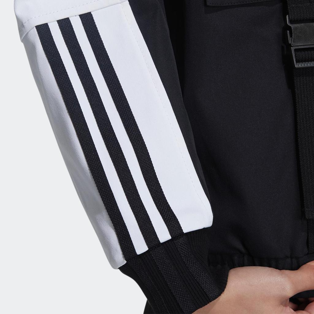 adidas Striped Colorblock Hooded Jacket Women Jackets Black GP0634