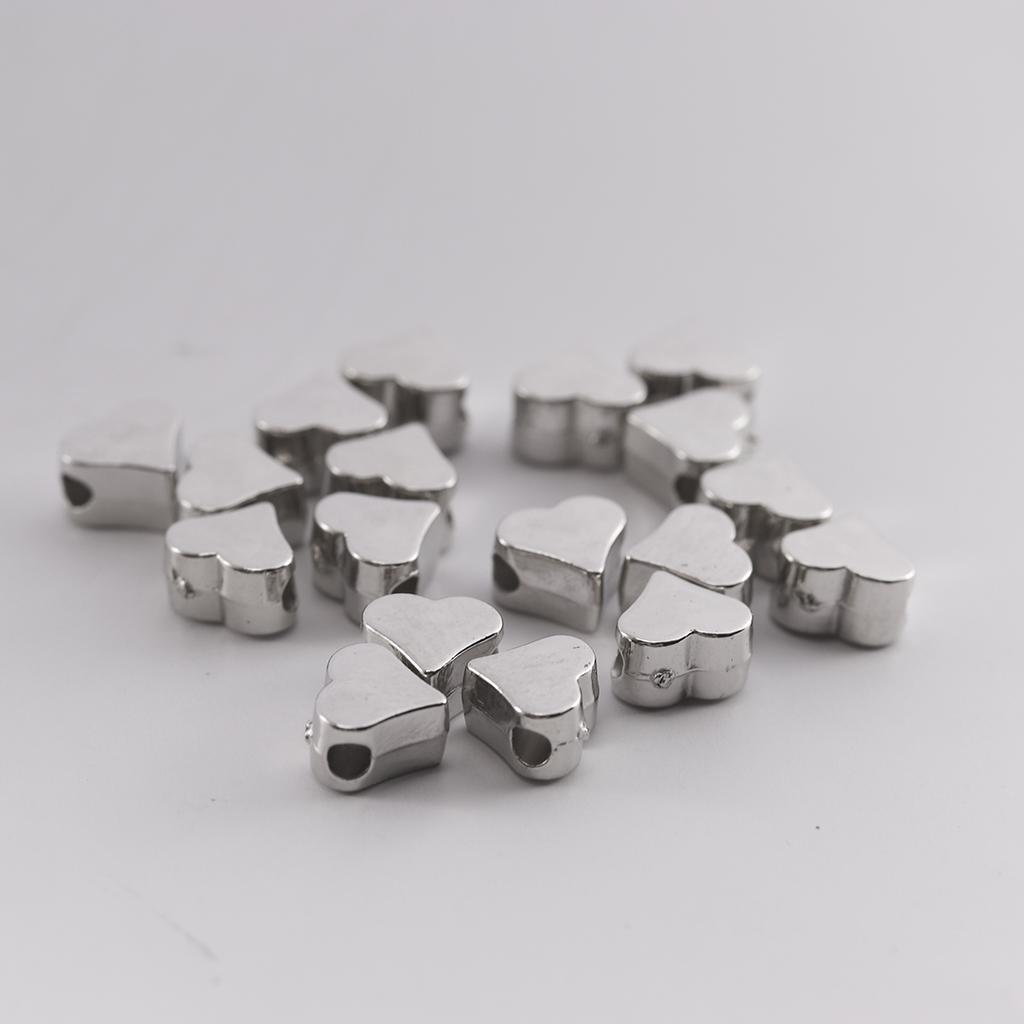 200pcs/Lot Gold Silver Color CCB Beads Heart Shape Loose Spacer Beads for Jewelry Making Findings DIY Bracelet Neklace Accessory