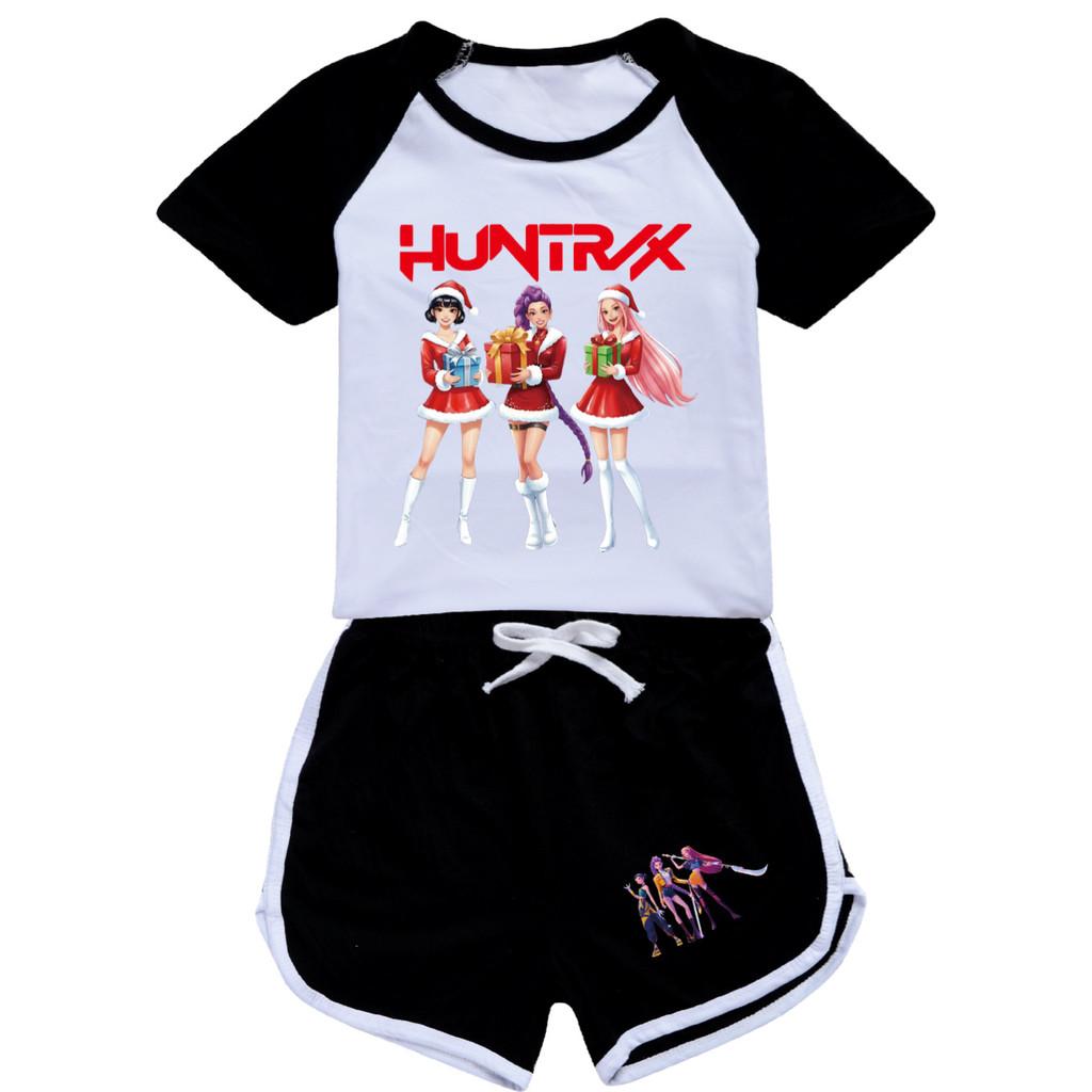 5086 Kids Girls Christmas POP Rumi Zoey Mira Print T-shirt Shorts Sport Tracksuit Clothes Set