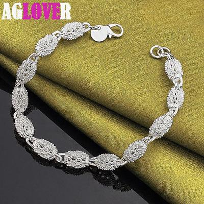 Joyería de la pulsera de la bola del grano hueco de la plata esterlina 925