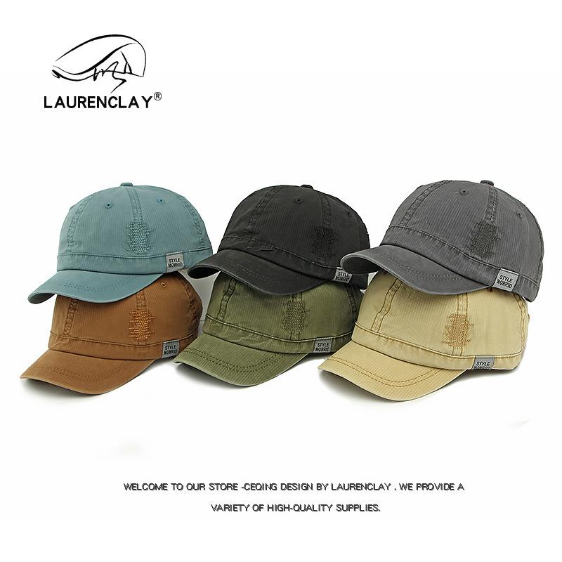 Fashion Washed Short Brim Hat Men's Sunscreen Visor Soft Top Cap Women's Street Baseball Cap