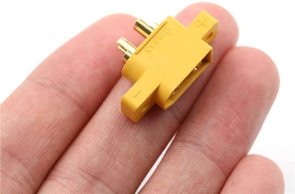 Conectori XT60E-M Masculini – 5 buc | Conexiune Sigură pentru Baterii RC LiPo | Calitate Înaltă pentru Drone, Audio Auto – Plastic Galben