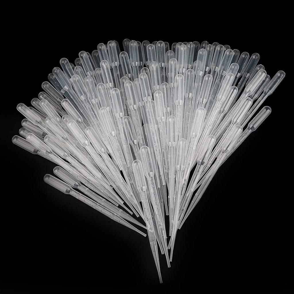 100PCS 3/5ML Practical Transparent Pipettes Disposable Safe Plastic Eye Dropper Transfer Graduated Pipettes Educational Supplies
