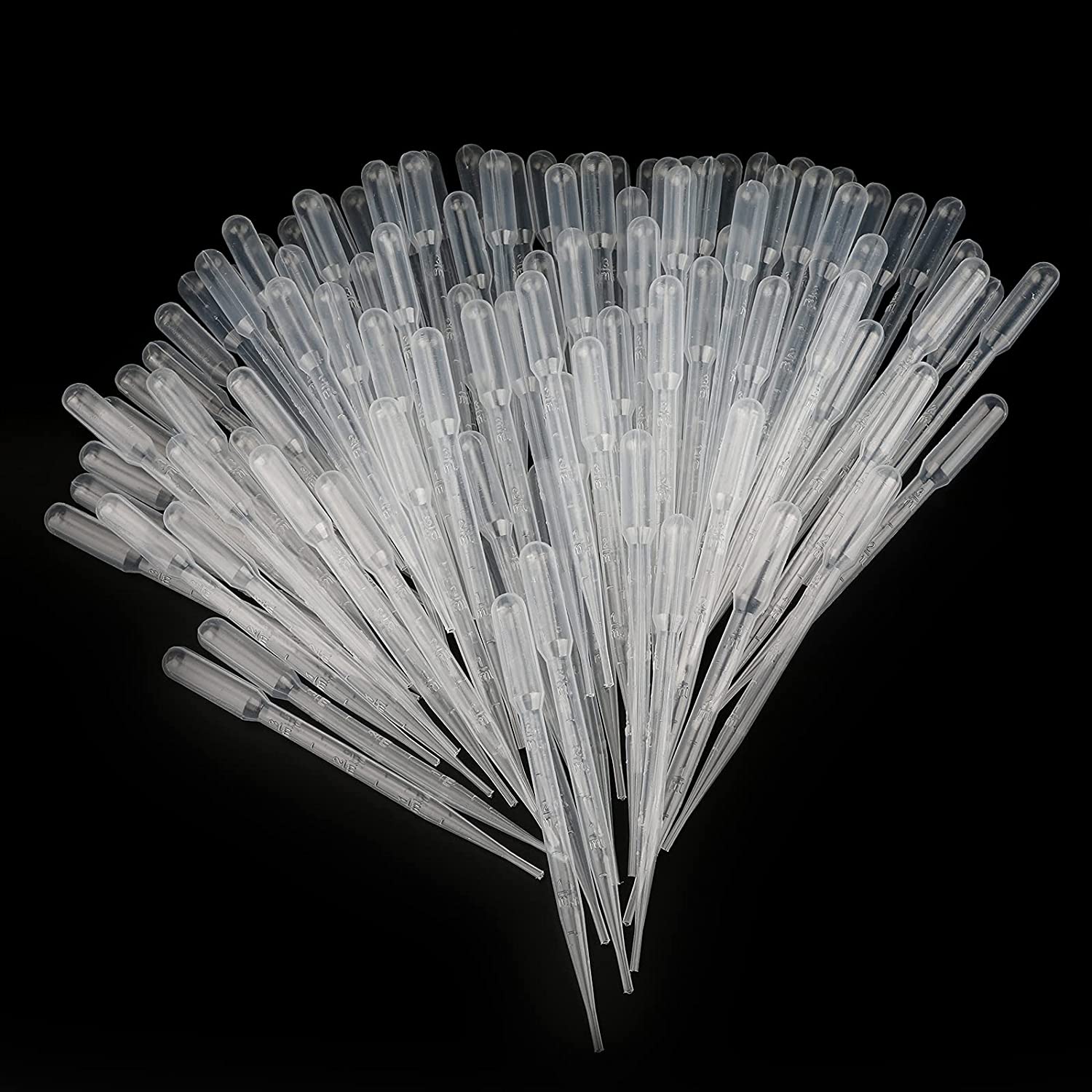 

100PCS 3/5ML Practical Transparent Pipettes Disposable Safe Plastic Eye Dropper Transfer Graduated Pipettes Educational Supplies 1ml