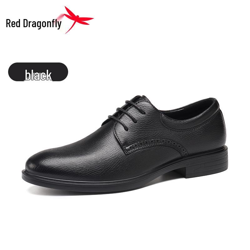Red Dragonfly Men s Genuine Leather Derby Dress Shoes for Business and Wedding Occasions. 44 чёрный