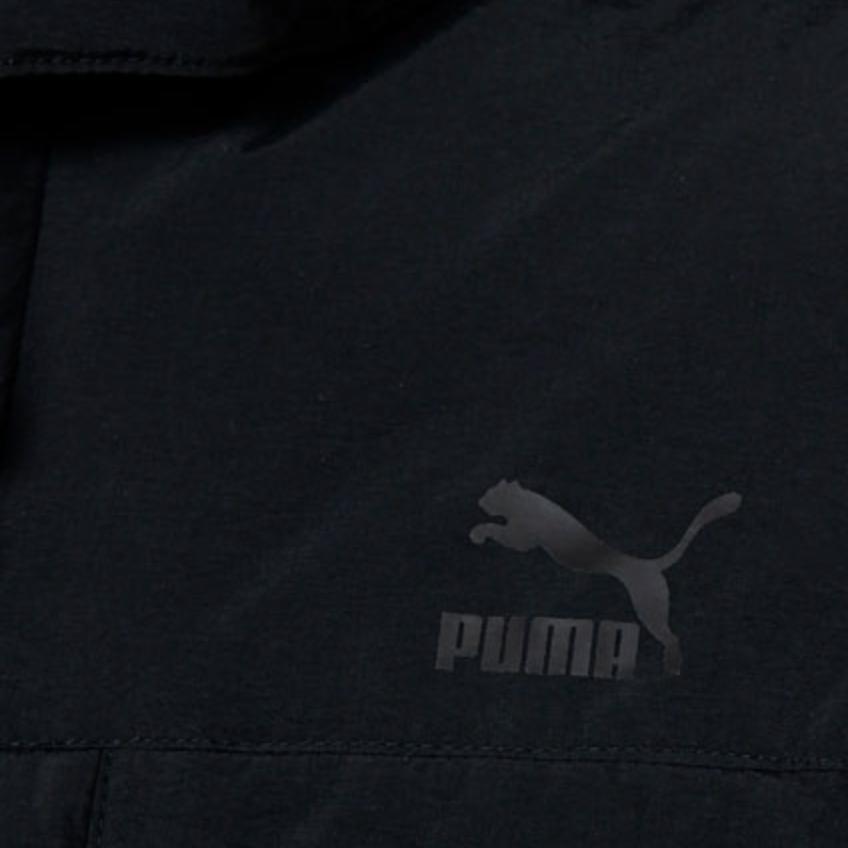 Puma Logo Print Zipper Pocket Hooded Jacket Men jackets Black 933447-01