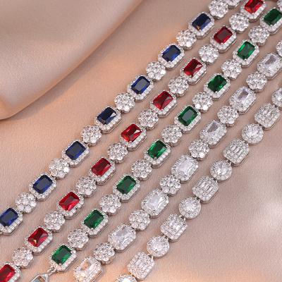 Armband Damenstil Farbe Mikro-Eingelegt Zirkon Armband Design Einfach Temperament Damen Smaragdarmband