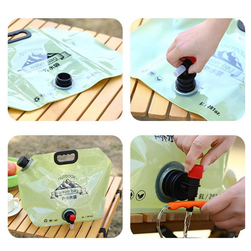 Outdoor Mini Folding Water Bag Camping 5/8L Large Capacity Portable Water Bag Thickened Soft Food Grade Water Storage Bag