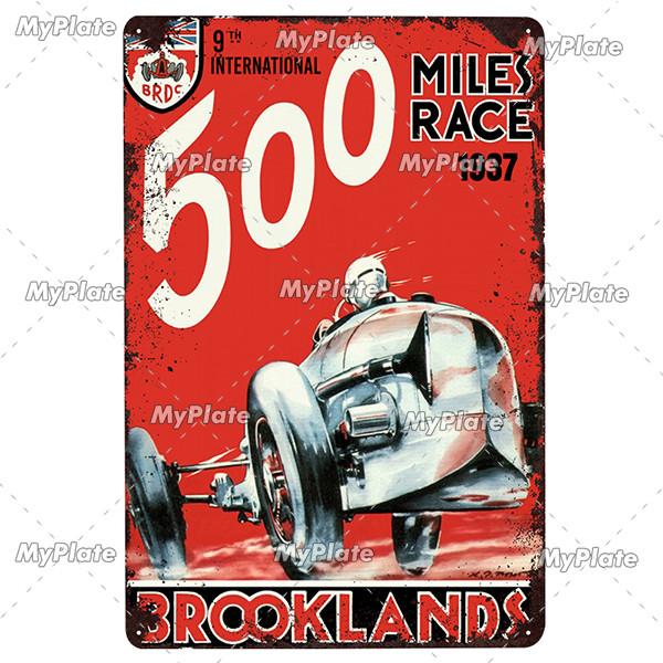 24 Heures Du Mans Metal Sign Vintage Plaque Tin Sign Wall Decor For Bar Pub Metal Crafts Retro Racing Car Poster Custom