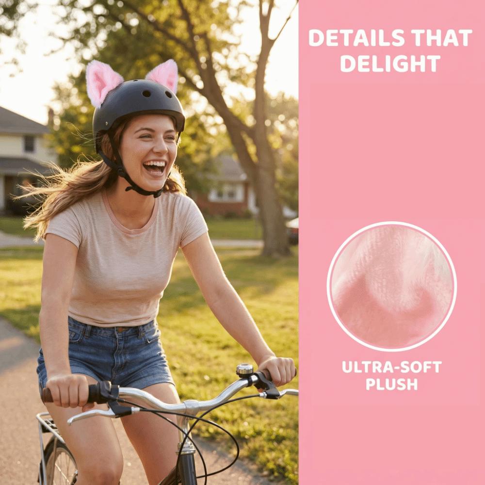2Pcs Pink Helmet Accessories Plush Cat Ears for Helmet Motorcycle Helmet Plush Ears  Outdoor Sports
