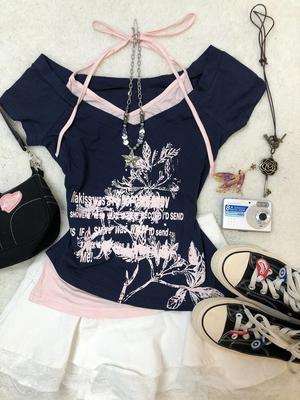 2025 Letní Y2k Vintage Grafická Trička Dámské Grunge Streetwear Hot Girl Slim Fit Tričko Harajuku Móda Ležérní Sladké Topy Chic