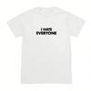 T-shirt z lat 90. Harajuku z napisem I Hate Everyone, unisex, Y2k, gotycki, letni, damski T-shirt, streetwear, biały T-shirt