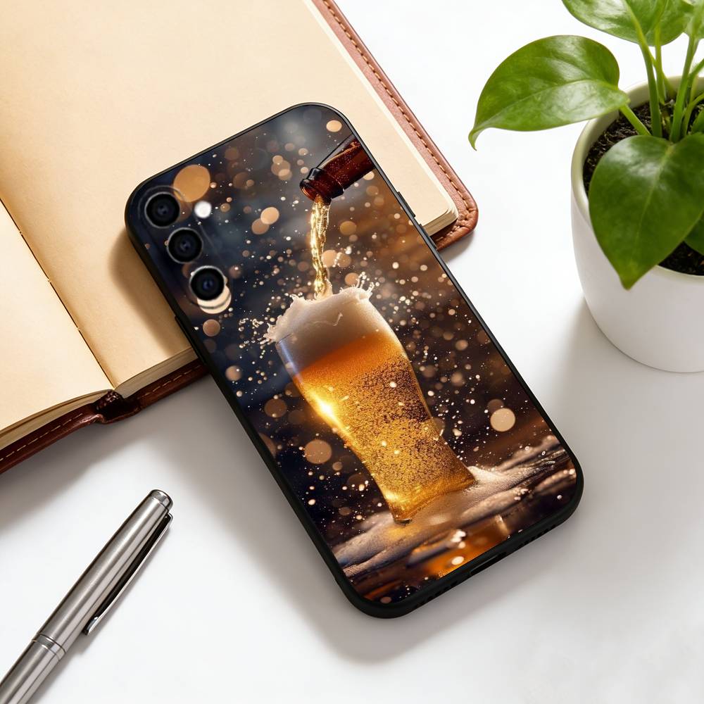 

beer Phone Case For Samsung Galaxy A73,A72,A71,A70,A53,A52,A51,Soft Silicone Black Cover Samsung a71 4g