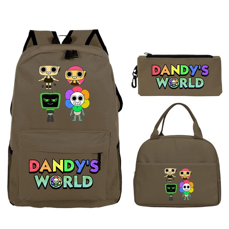 Dandy's world cartoon print fashion children's schoolbag set cross-border leisure student backpack three-piece set