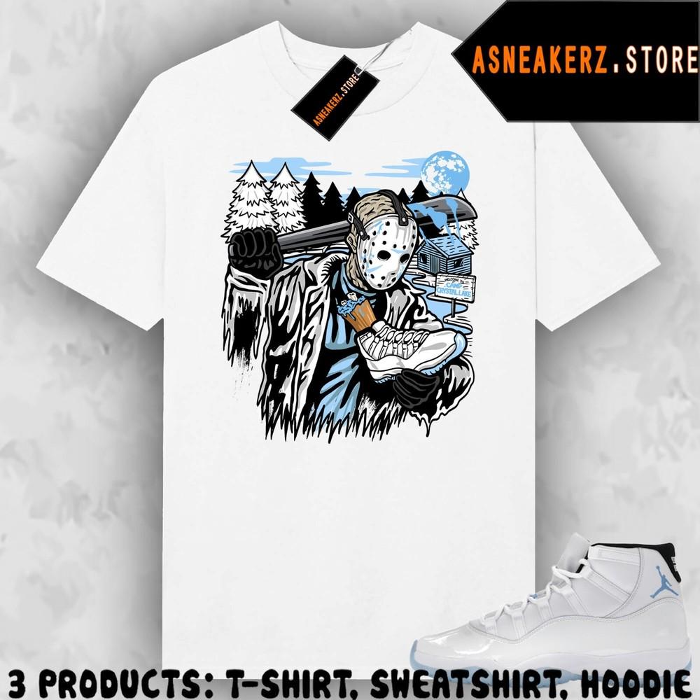 

Shirt Matching AJ 11 Columbia Legend Blue To Match Sneaker Friday 13th Jason Cop Unisex T-Shirt XXL
