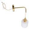 Wall Sconce Gold Brass Dimmable Bulb Frosted Finish Ceramic Lampshade Wall Light Fixture for Bedroom