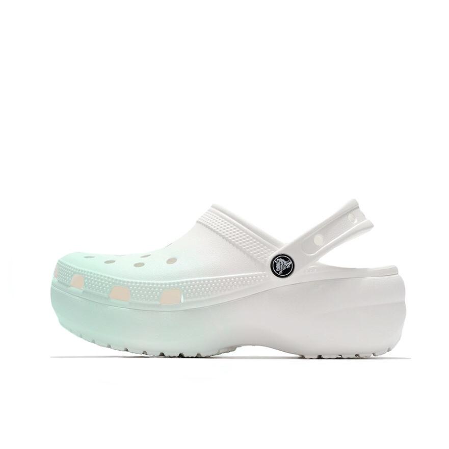 

Crocs Classic Platform Clog Минималистичный Зеленый Пляжная Девушка Кампус Стиль EVA Перфорированные Шлепанцы Унисекс Зеленый 34-35 зелёный