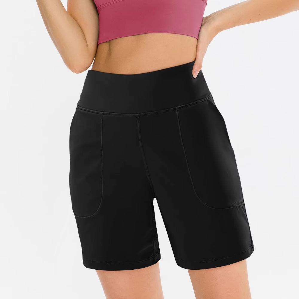 Elastic Waist Sport Shorts High Waist Active Workout Shorts Women Running Shorts Outdoor Sports