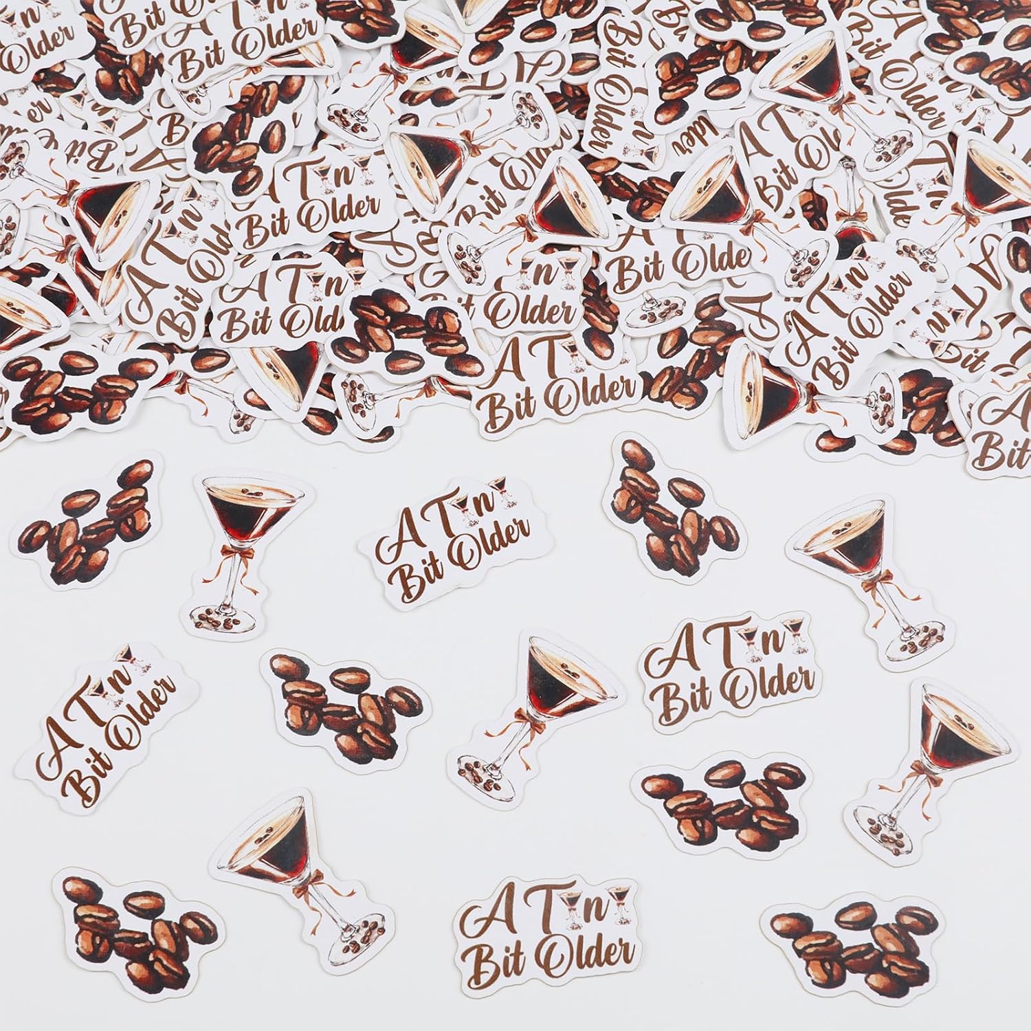 200pcs Espresso Martini Birthday Party Decorations A Tiny Bit Older Confetti Double-Sided Printing Table Decor Scatters for A Tiny Bit Older Birthday