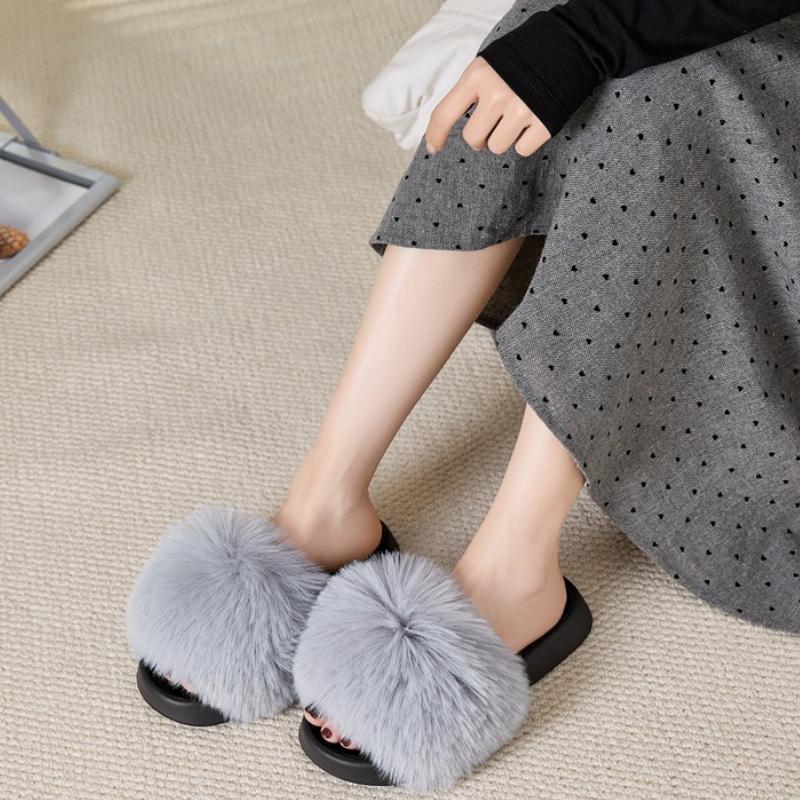 Strand Fritid Revlignende Pelsaktige Utendørs Tøfler