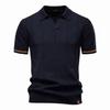 Men's Knitted Polo Shirt, Business Casual Short Sleeve Turn-Down Collar Polo Top Short Sleeve Turn-Down Collar Sweater Polo Tee for Spring Summer