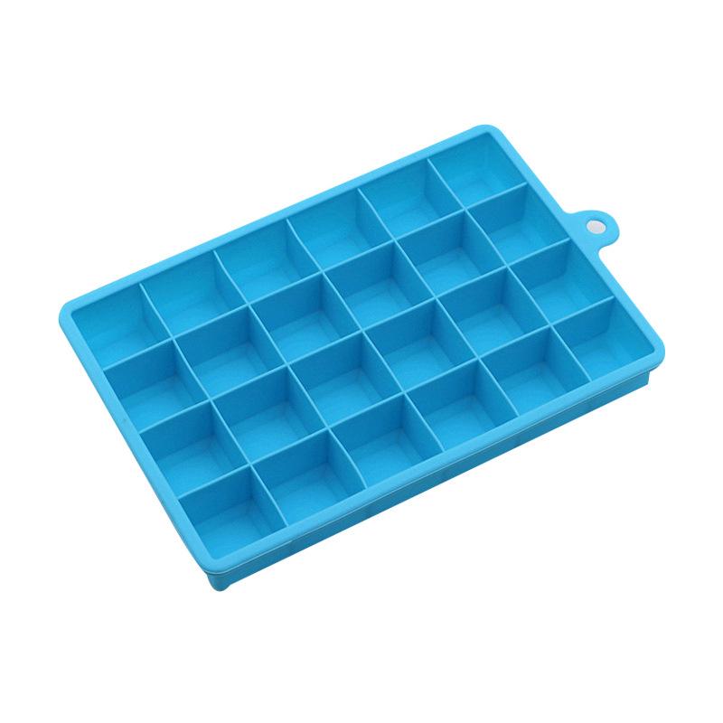 24-Compartment Food-Grade Silicone Ice Cube Tray with Lid - Easy Release Square Ice Mold