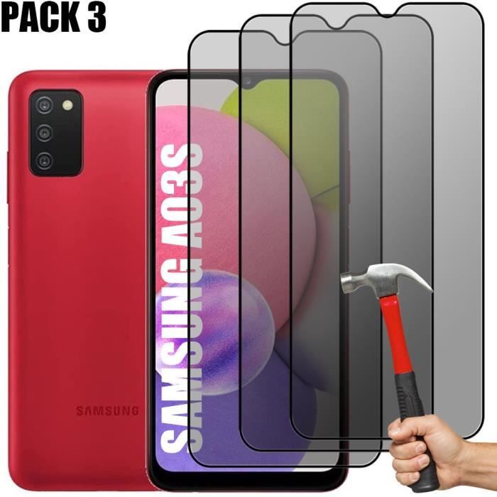 Protecteurs d'écran en verre trempé anti-espion pour Samsung Galaxy A03S - BOOLING - Lot de 3