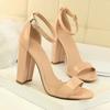 Fashion Women's Chunky Heel Open Toe Sandals with Ankle Strap, Perfect for Fashionable Occasions