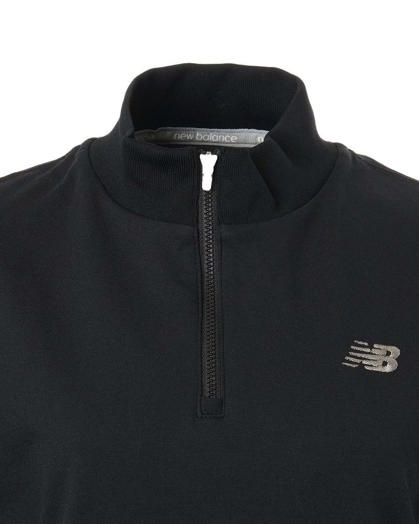 Golf Short Sleeve Mock Neck Sweatshirt for 0 [New Balance] Women's (Stretchy/Suitable Setup) / 012-5164501 010_Black [S]