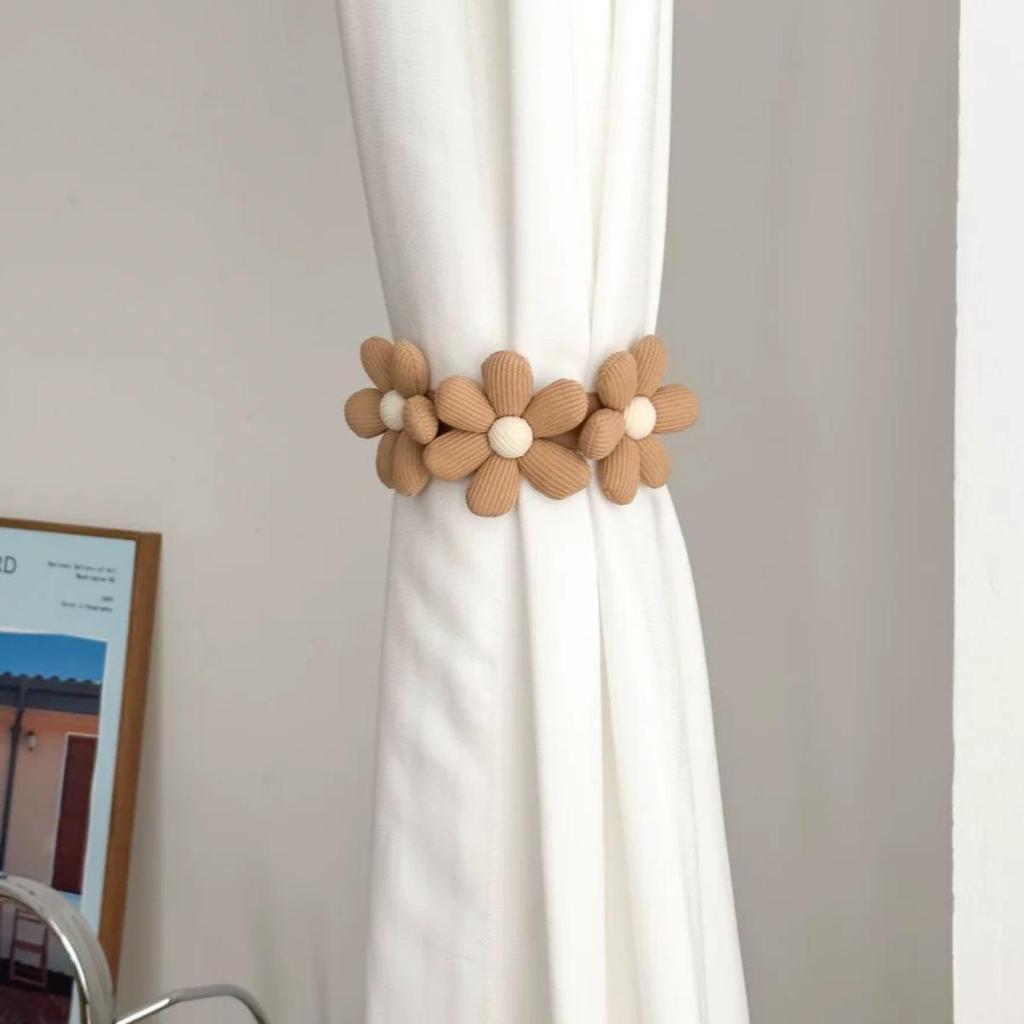 Cross-border Yarn Curtain Tiebacks, Decorative Buckle, No-Punch Gather, Flower Design