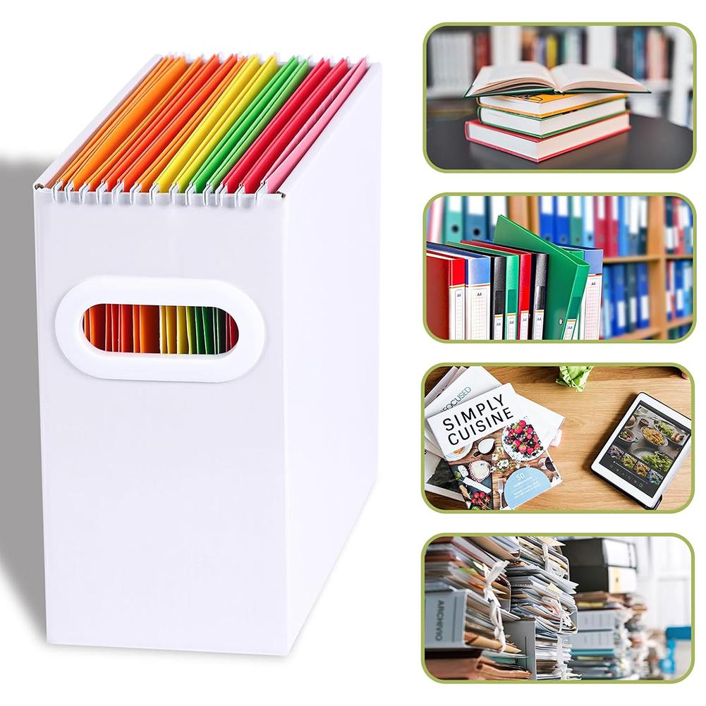 Collapsible File Box With Metal Handle Space Coverless Design Saving Storage Box File Organizer For Notebooks Magazines Documents