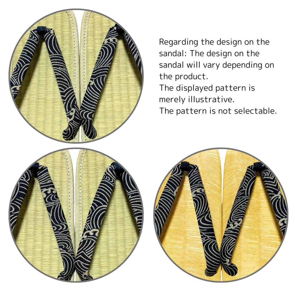 Edoten Geta Made in Yellow Tatami Ame Dyed Rough Size LL Sandals, Japan, Fabric, Non-Slip Sole, Waves,