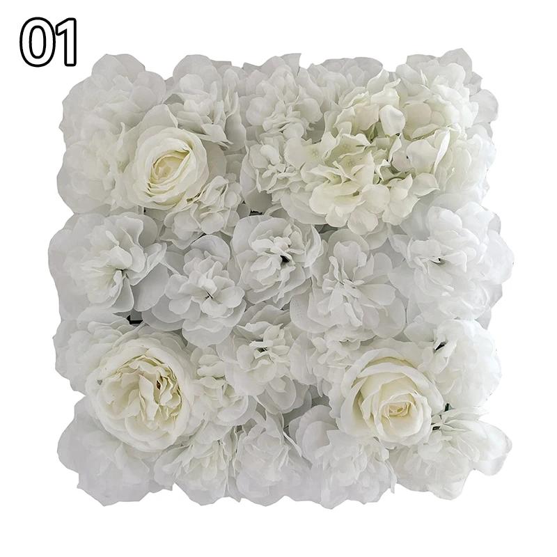 35x35cm Color Artificial Rose Flower Wall Panels Faux Rose Flower Row Stage Backdrop Layout Wedding Proposal Party Home Decor