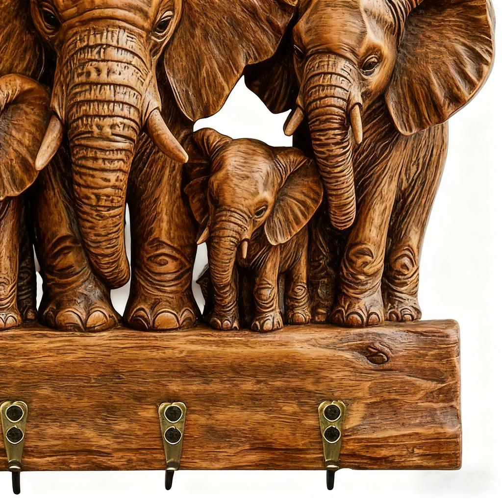 Key Hooks Wooden Cute Multipurpose Organizer Elephant Towel Hooks Key Holder Organizer For Towel Coat Jacket Hat Bag Umbrella