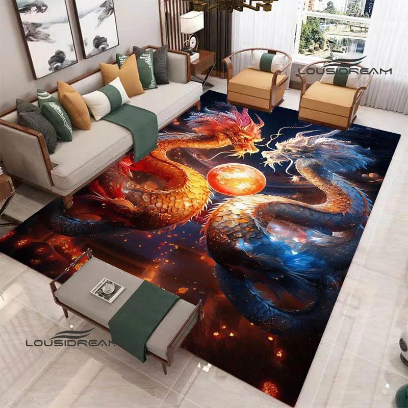 3D Retro dragon printed carpet kitchen mats Non -slip carpet outdoor carpets area rug bedroom decor birthday gift