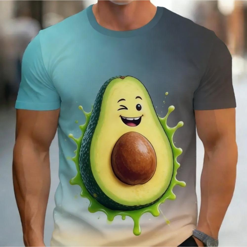 Interesting Fruits 3d Print T-Shirt Casual Loose Fashion Round Neck Summer Men's Breathable Oversized T-Shirt