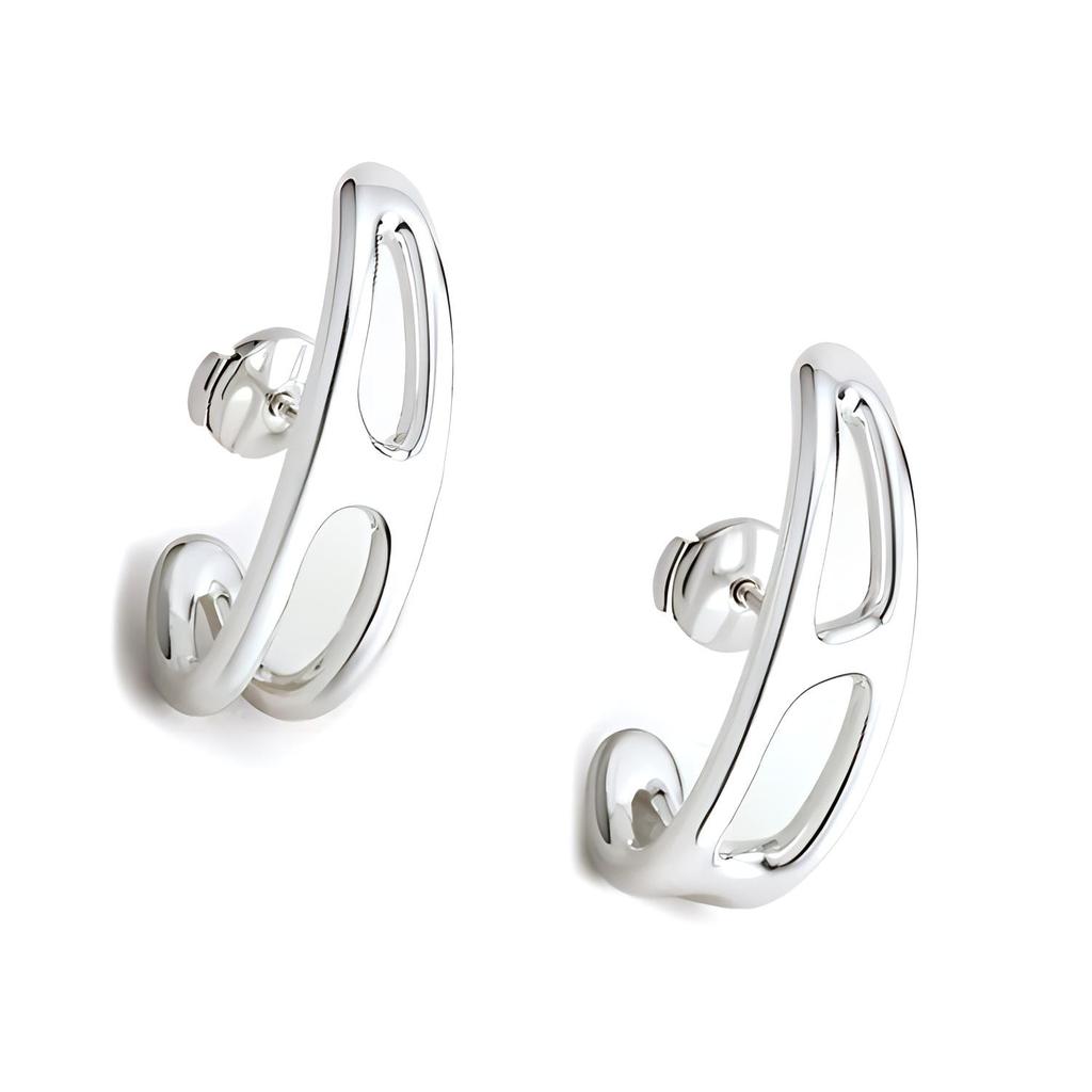HERMES 925 Sterling Silver Earrings Women's Silver H124501B00
