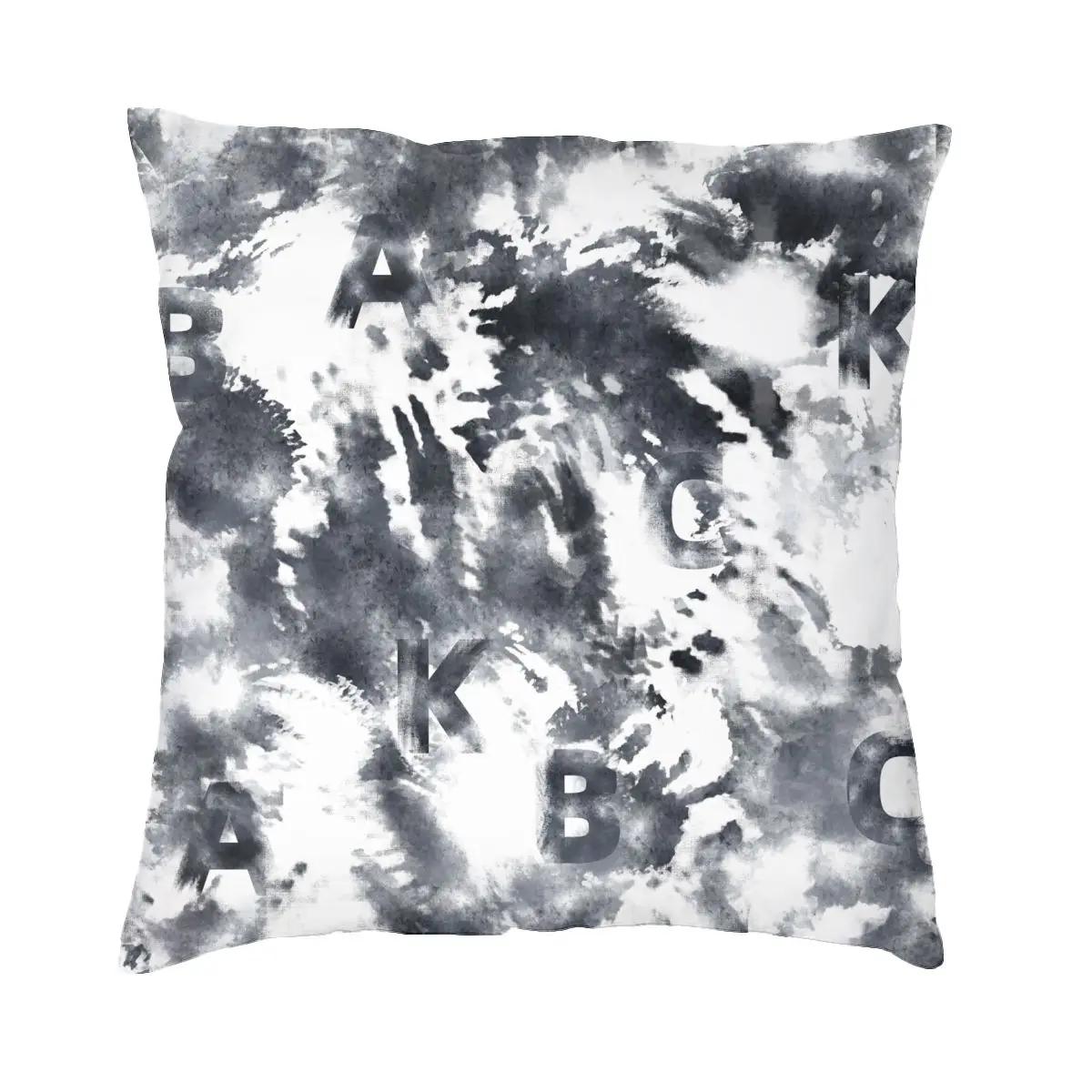 

Dye Ink Abstract Letters Pillowcase Printing Polyester Cushion Cover Gift Throw Pillow Case Cover Home Square 30x30cm білий