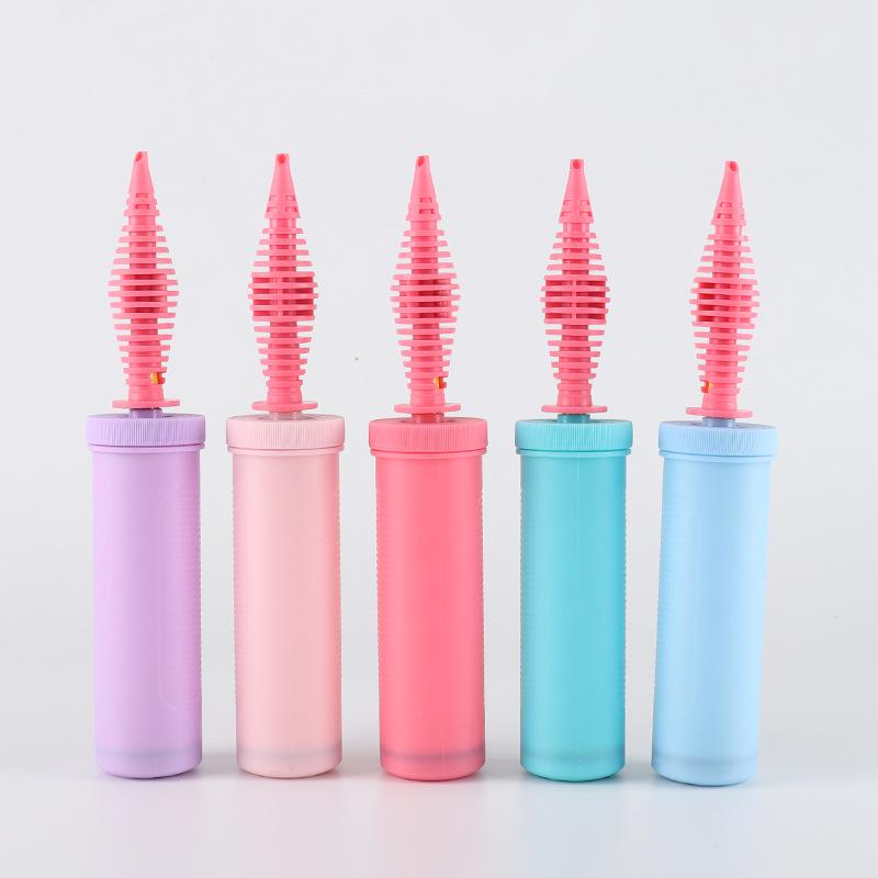 Mixed Color Portable Balloon Hand Pump with Angled Mouth