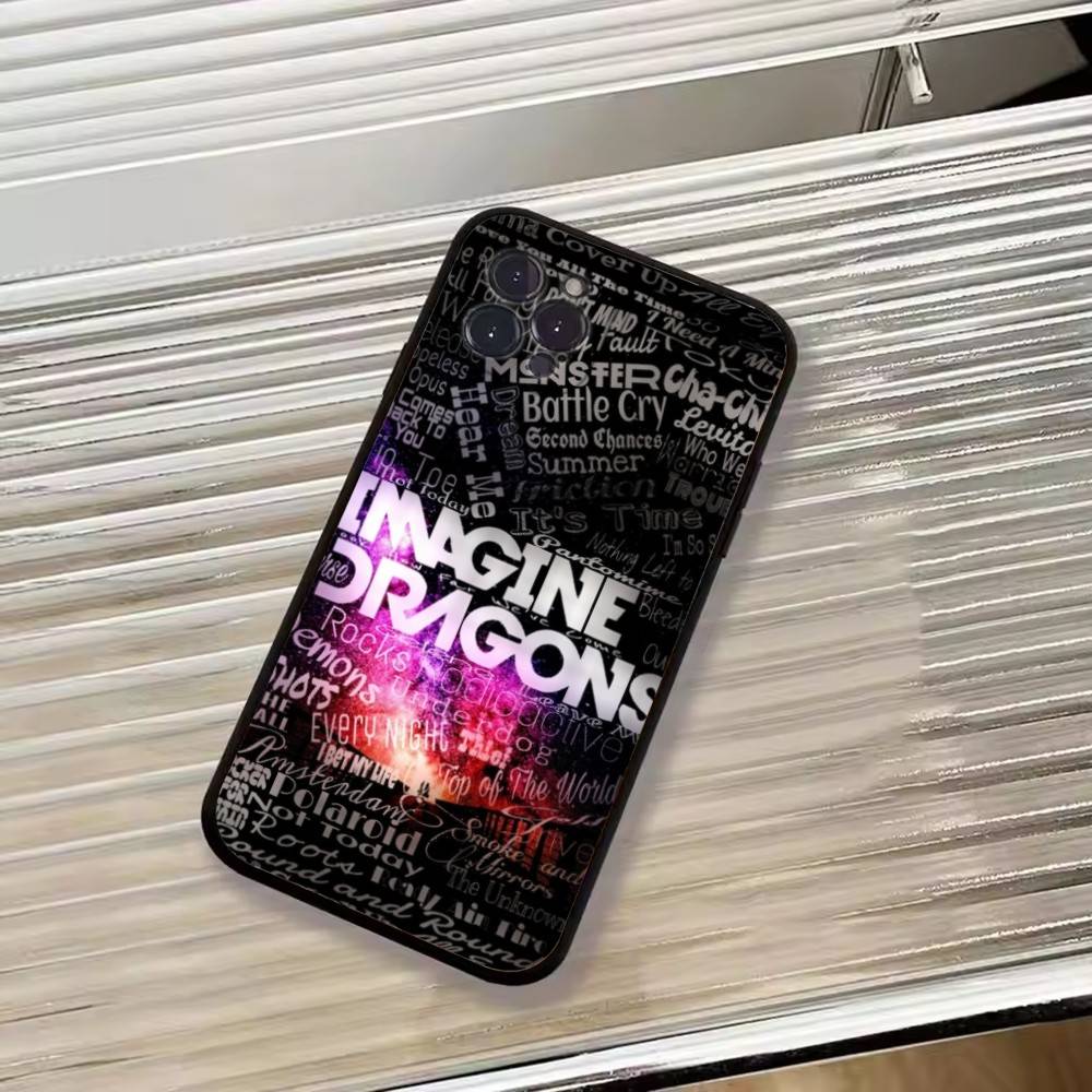 Band Imagine D-Dragons Phone Case For iPhone 17,16,15,14,13,12,11 Plus,Pro Max,XS,Soft Black Cover