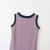 Tank Top Round Neck Sleeveless Border Shirt Casual Grayish Purple L [Champion] Women's CW-X326