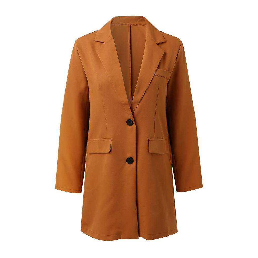Trench Coats For Women's Long  Trench Coat Slim Classic With Pocket Solid Color Coats