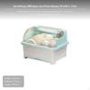 Kitchen Dish Drainer Cabinet with Lid, Drawer Tray, Utensil Organizer, PP