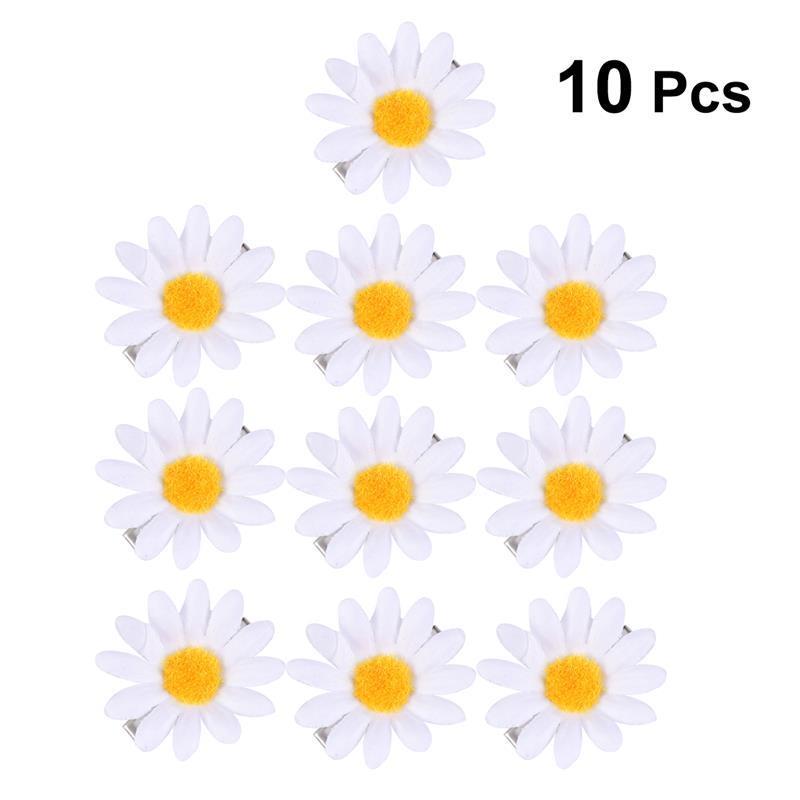 10pcs Daisy Hair Claw Clips Cute Flower Shape Hair Pins Kids Hair Accessories For Girls Decorative Hair Claw Clips Hair Styling
