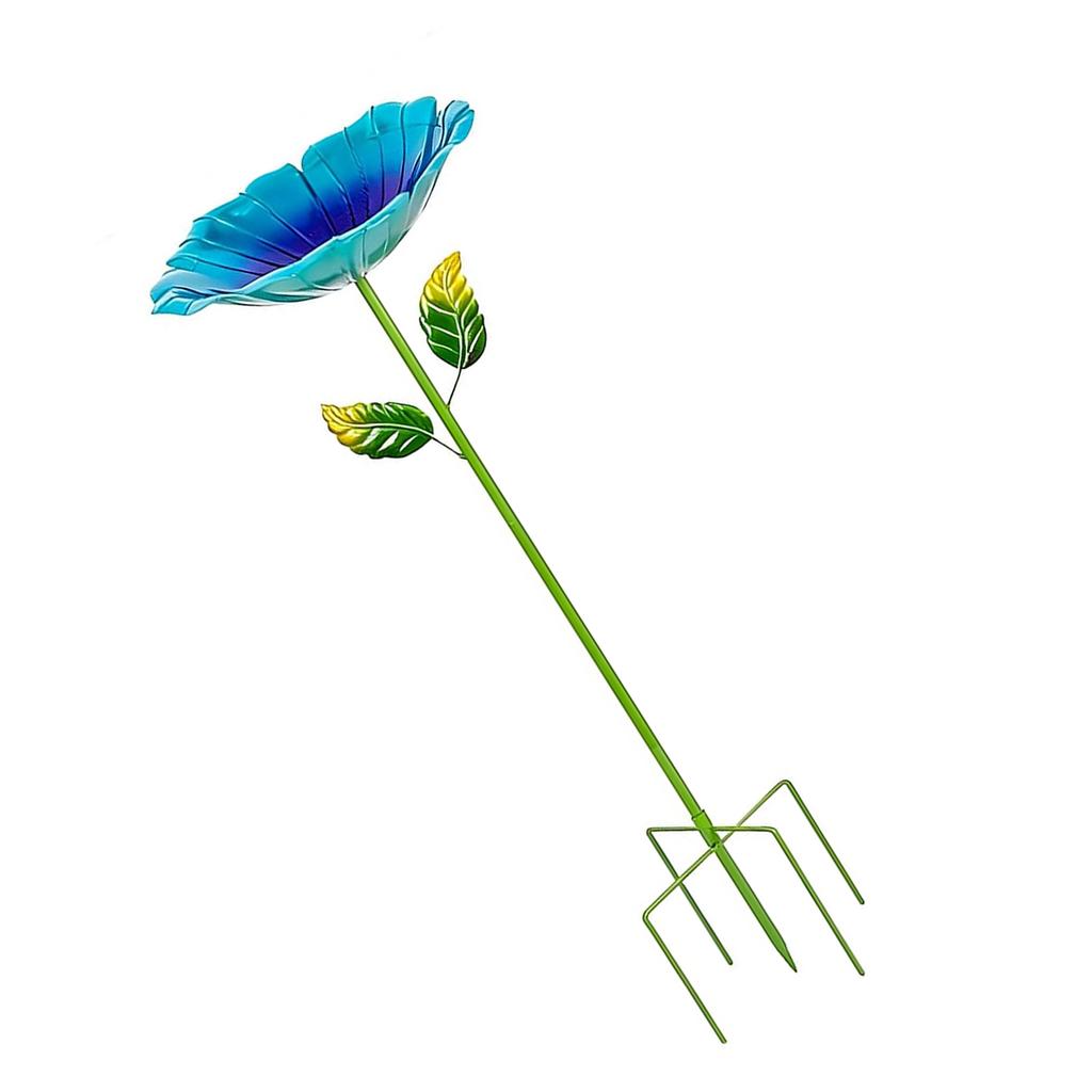 Bee Watering Station with Metal Stake Colorful Metal Flower Bee Bath with Vivid Flower Design for Garden Outdoor Yard Decor