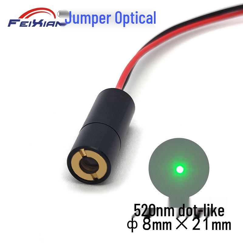 Green Laser Module 1mW 520nm 8x21mm with Internal Focusing for Dot Point Marking