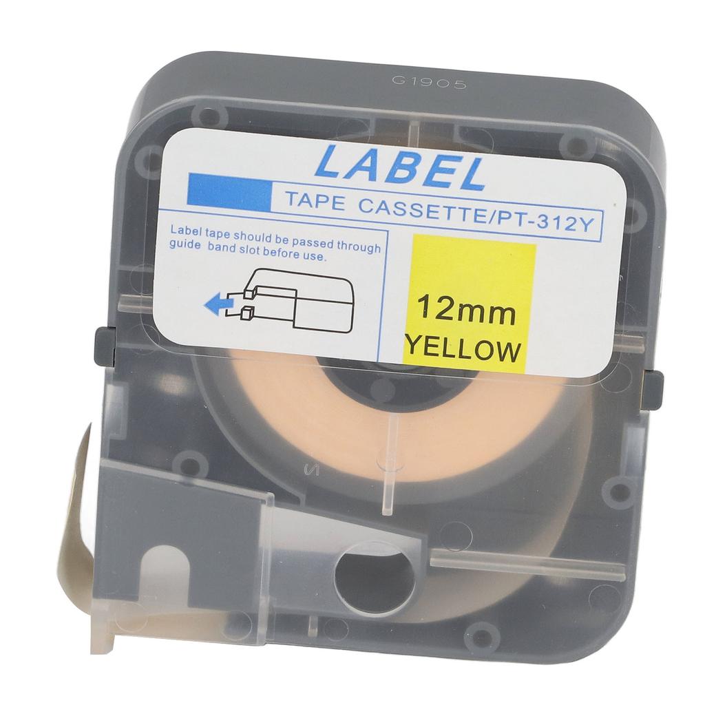 Etikettenband für MAX Line Maschine LM 380E LM 390A LM 370A LM 380A LM 380EZ 12mm 26.2ft Gelbes Selbstklebeetikettenband