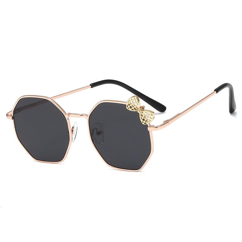 

2025 B010 polygonal trendy children s glasses sunglasses Trendy and fashionable men s and women s bow metal sunglasses