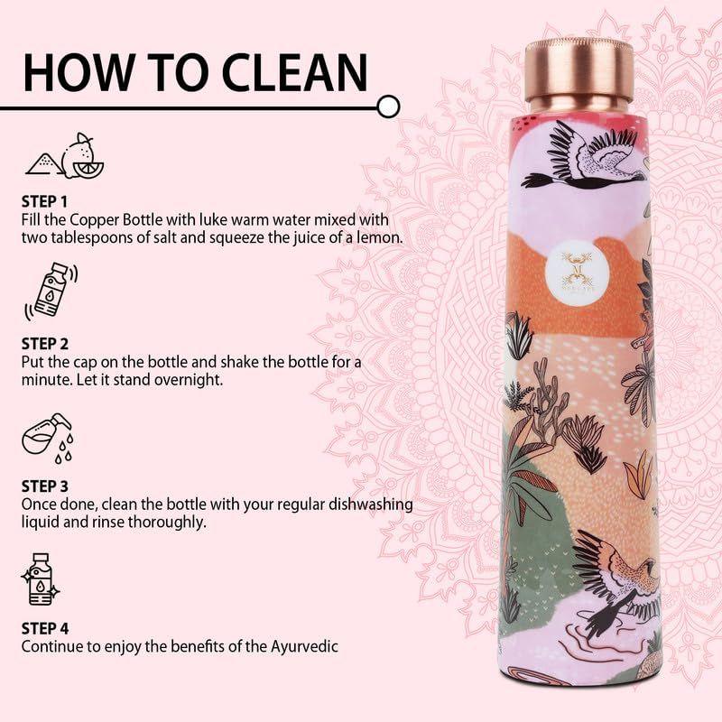 Stay Refreshed and Healthy Pure Copper Water Bottle - Advanced Leak Proof, Joint Less (900ml)
