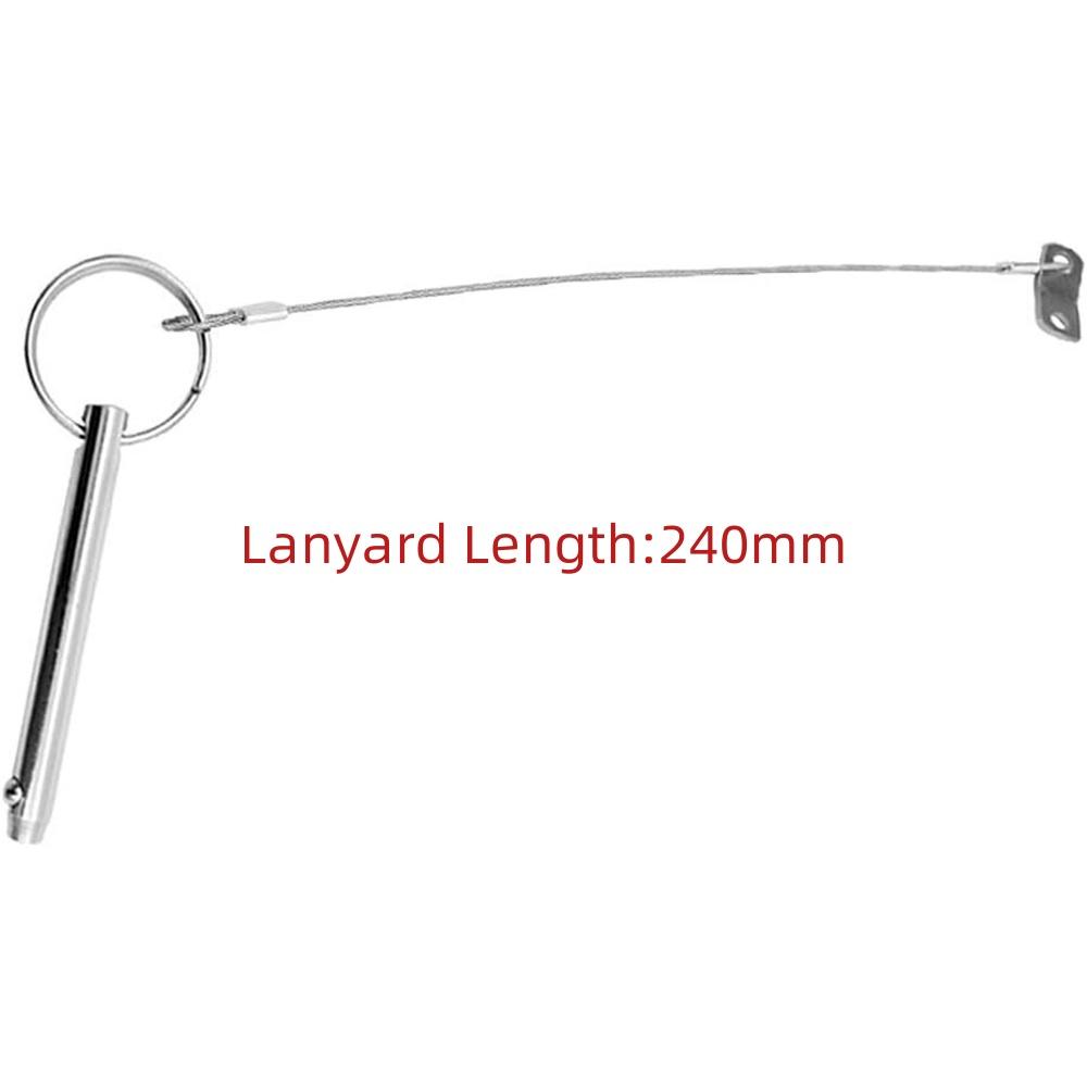 8 *76mm Stainless Steel 316 Boat Top Bimini Top Quick Release Ball Pin with Lanyard Marine Hardware Deck Hinge Replacement